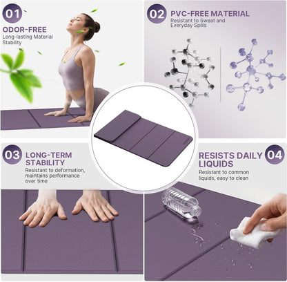 Yoga Mat Thick 10mm, Foldable Yoga Mat 75 x 26 x 0.4 Inches