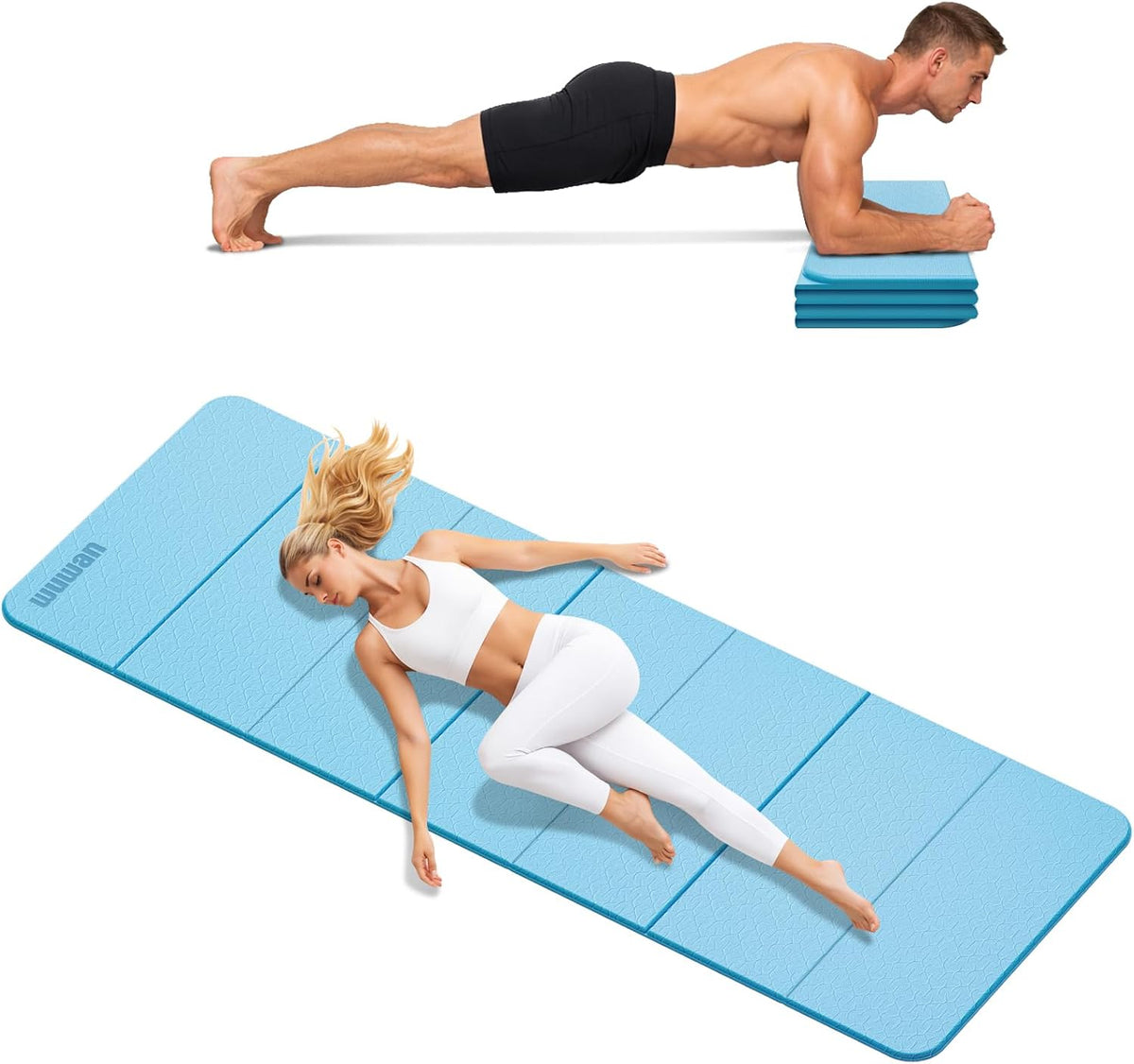 Yoga Mat Thick 10mm, Foldable Yoga Mat 75 x 26 x 0.4 Inches