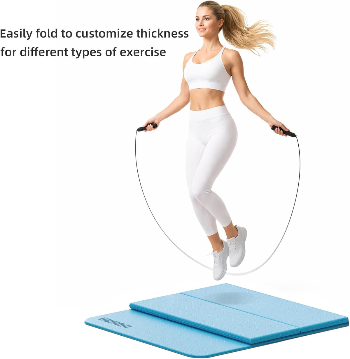 Yoga Mat Thick 10mm, Foldable Yoga Mat 75 x 26 x 0.4 Inches