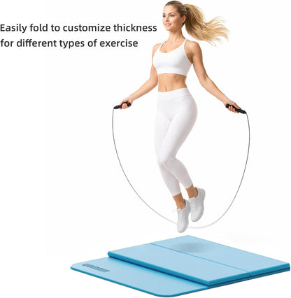 Yoga Mat Thick 10mm, Foldable Yoga Mat 75 x 26 x 0.4 Inches