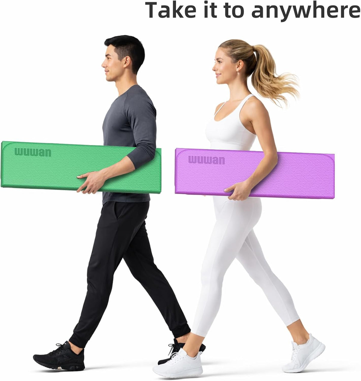Yoga Mat Thick 10mm, Foldable Yoga Mat 75 x 26 x 0.4 Inches