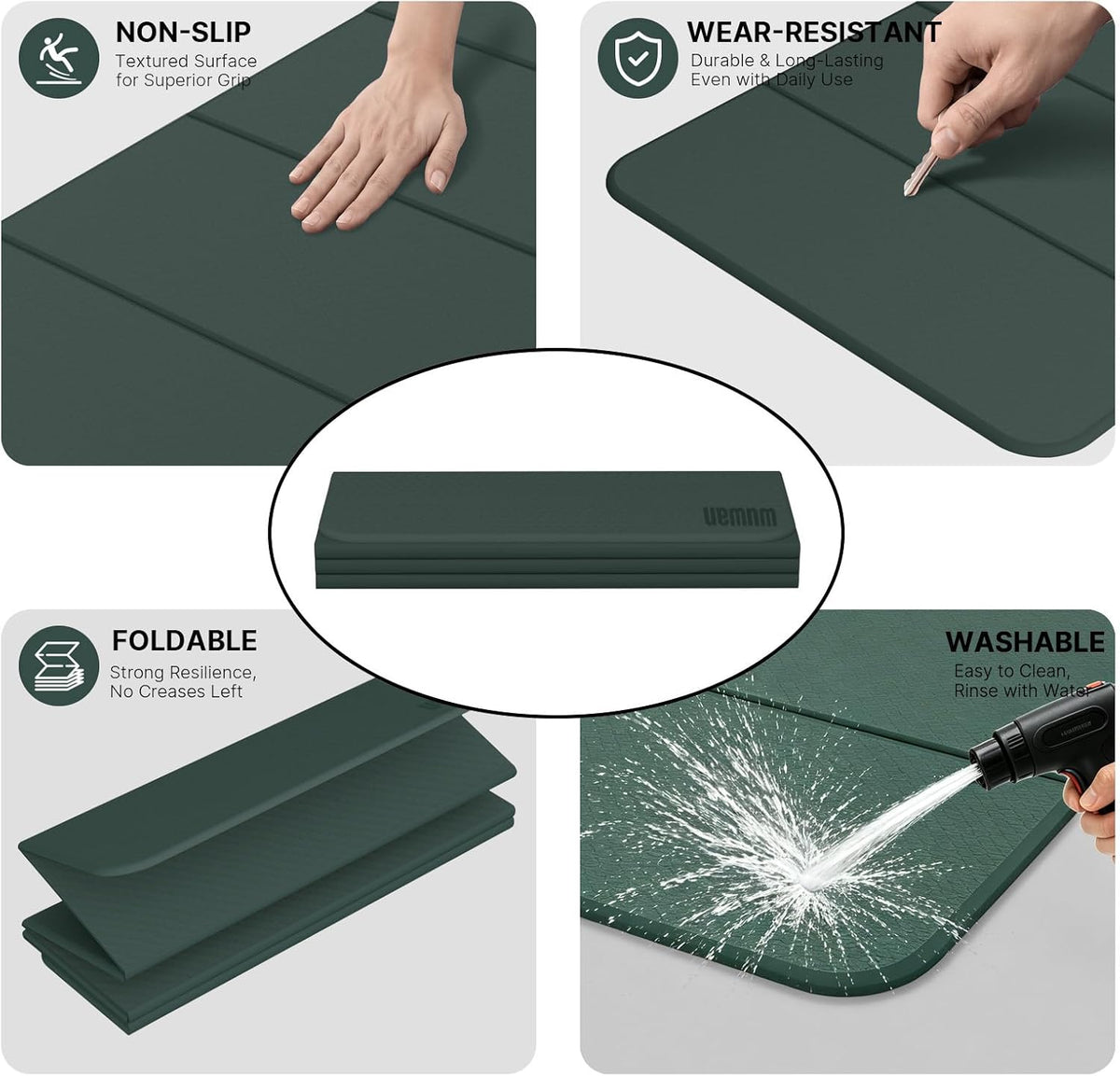 Yoga Mat Thick 10mm, Foldable Yoga Mat 75 x 26 x 0.4 Inches