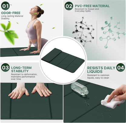 Yoga Mat Thick 10mm, Foldable Yoga Mat 75 x 26 x 0.4 Inches