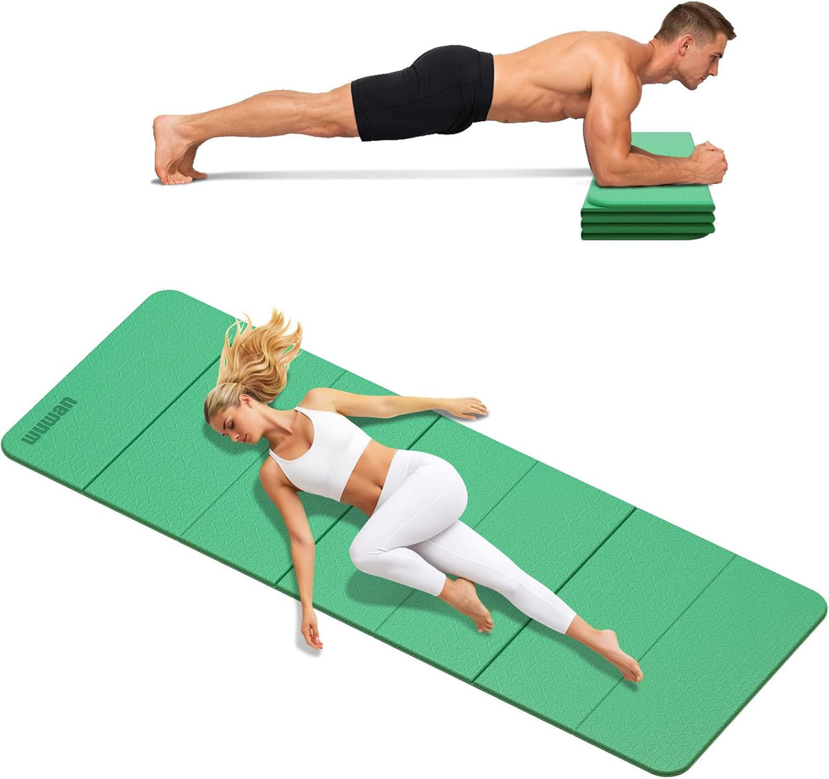 Yoga Mat Thick 10mm, Foldable Yoga Mat 75 x 26 x 0.4 Inches