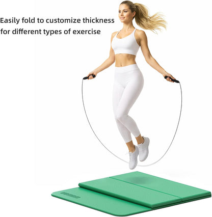 Yoga Mat Thick 10mm, Foldable Yoga Mat 75 x 26 x 0.4 Inches