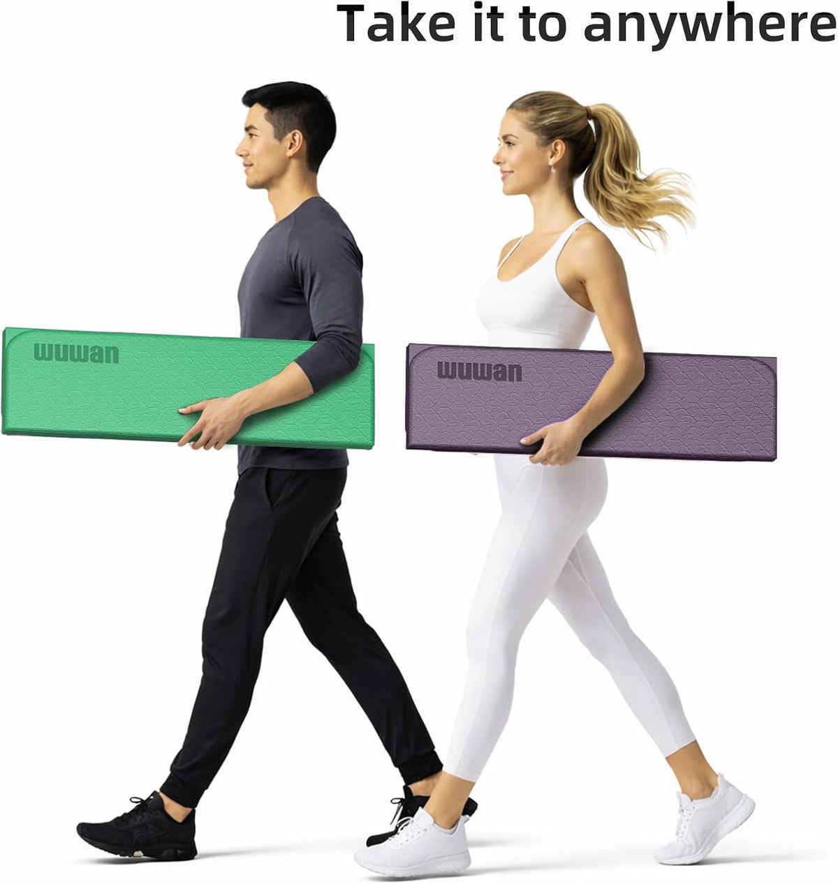 Yoga Mat Thick 10mm, Foldable Yoga Mat 75 x 26 x 0.4 Inches