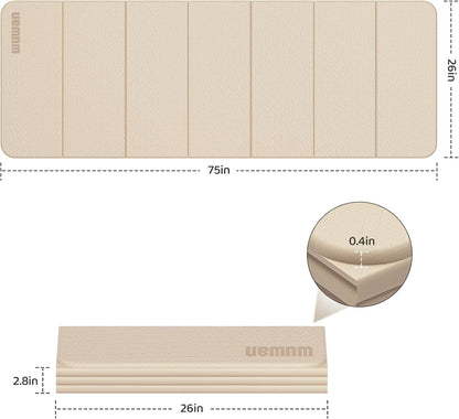 Yoga Mat Thick 10mm, Foldable Yoga Mat 75 x 26 x 0.4 Inches