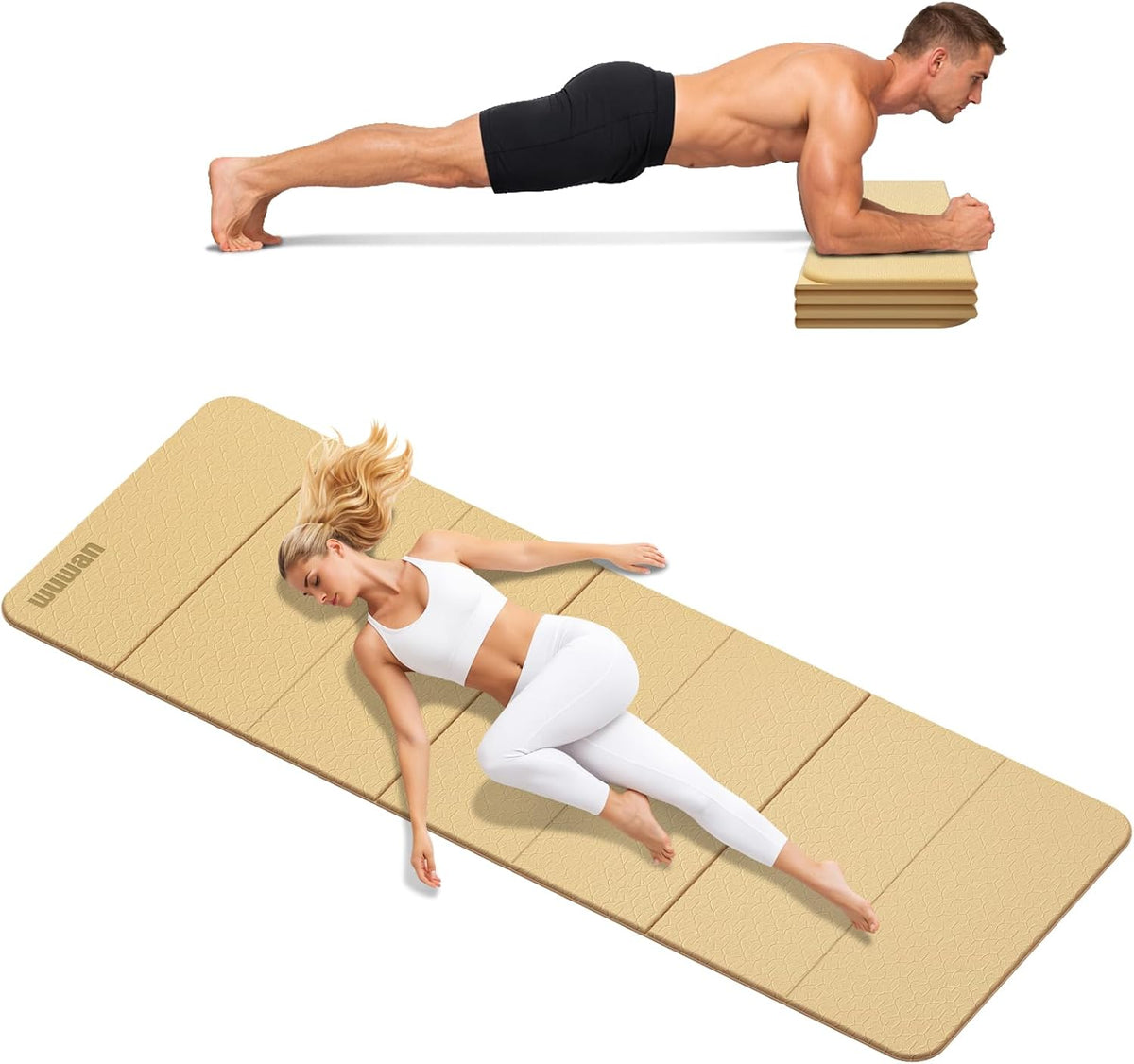 Yoga Mat Thick 10mm, Foldable Yoga Mat 75 x 26 x 0.4 Inches