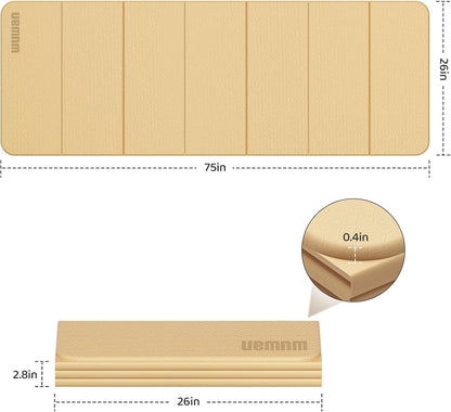 Yoga Mat Thick 10mm, Foldable Yoga Mat 75 x 26 x 0.4 Inches