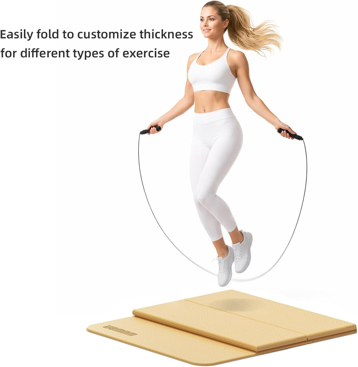 Yoga Mat Thick 10mm, Foldable Yoga Mat 75 x 26 x 0.4 Inches