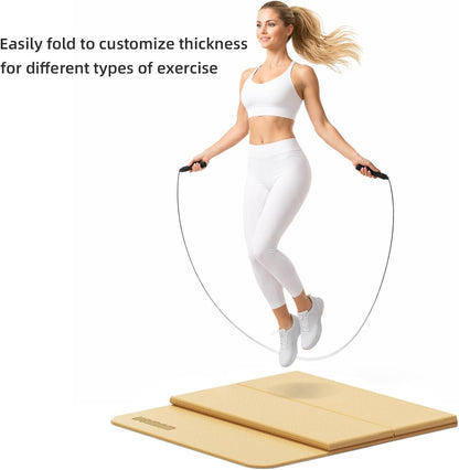 Yoga Mat Thick 10mm, Foldable Yoga Mat 75 x 26 x 0.4 Inches