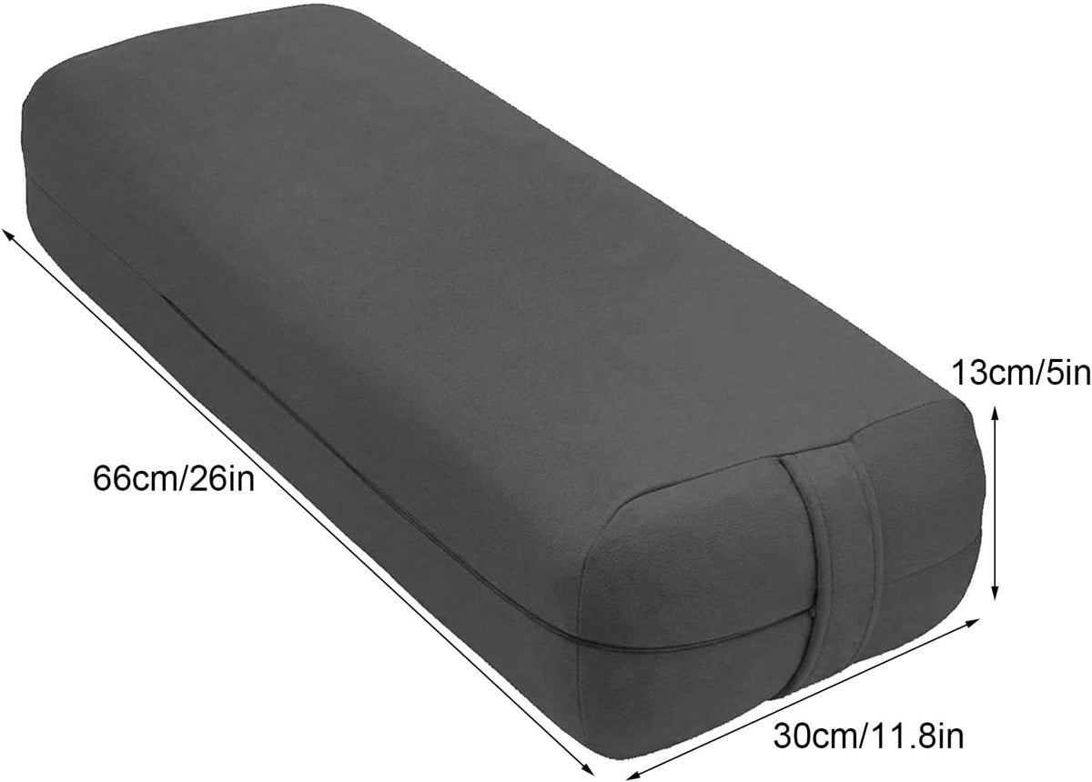 Yoga Bolster Pillow, Versatile Yoga Support Pillow for Restorative Yoga & Meditation 100% Cotton Bolster Pillow Blue Rectangle
