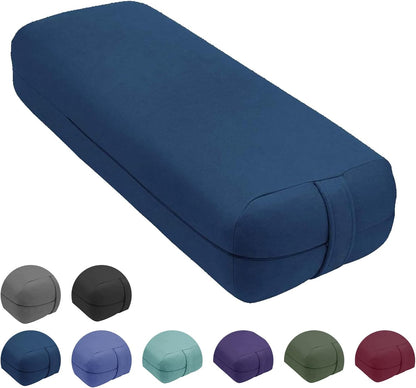 Yoga Bolster Pillow, Versatile Yoga Support Pillow for Restorative Yoga & Meditation 100% Cotton Bolster Pillow Blue Rectangle