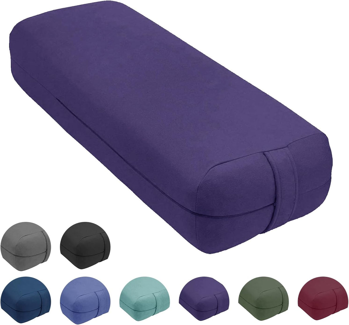 Yoga Bolster Pillow, Versatile Yoga Support Pillow for Restorative Yoga & Meditation 100% Cotton Bolster Pillow Blue Rectangle