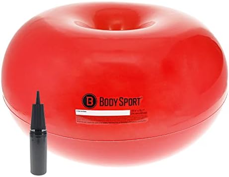 Donut Ball – Durable, Inflatable Exercise Ball for Balance & Stability Training, Yoga, & Pilates Workouts – Use in Home, Office, Gym, or Classroom