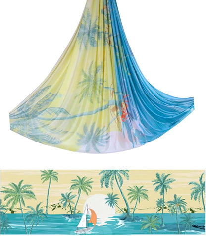 6.5 Yards / 6m Aerial Yoga Hammock Fabric Gradient Aerial Silks Yoga Swing Fitness Stretch Belt for Gym and Indoor Home Studio
