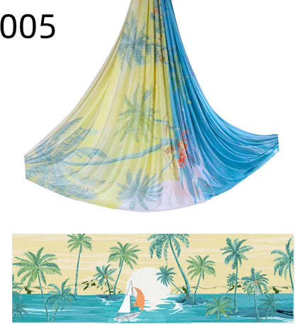 6.5 Yards / 6m Aerial Yoga Hammock Fabric Gradient Aerial Silks Yoga Swing Fitness Stretch Belt for Gym and Indoor Home Studio