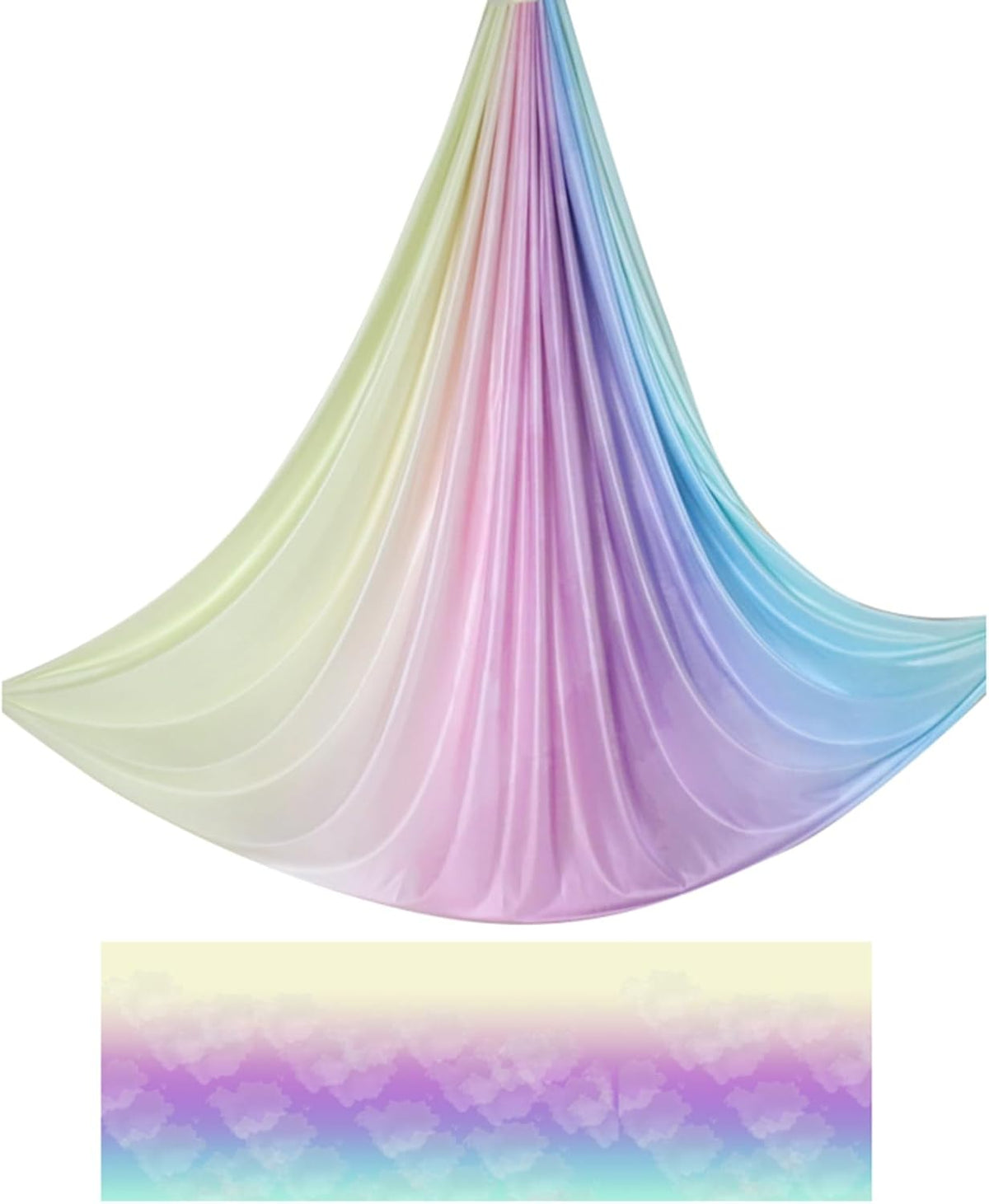 6.5 Yards / 6m Aerial Yoga Hammock Fabric Gradient Aerial Silks Yoga Swing Fitness Stretch Belt for Gym and Indoor Home Studio