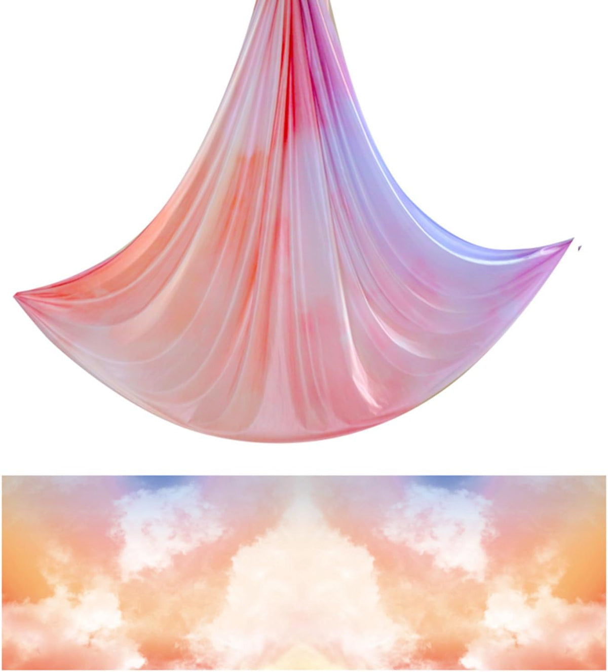 6.5 Yards / 6m Aerial Yoga Hammock Fabric Gradient Aerial Silks Yoga Swing Fitness Stretch Belt for Gym and Indoor Home Studio