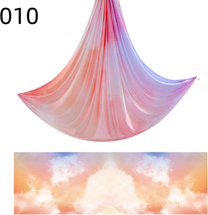 6.5 Yards / 6m Aerial Yoga Hammock Fabric Gradient Aerial Silks Yoga Swing Fitness Stretch Belt for Gym and Indoor Home Studio