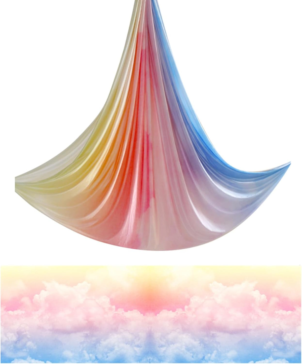 6.5 Yards / 6m Aerial Yoga Hammock Fabric Gradient Aerial Silks Yoga Swing Fitness Stretch Belt for Gym and Indoor Home Studio