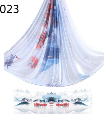 6.5 Yards / 6m Aerial Yoga Hammock Fabric Gradient Aerial Silks Yoga Swing Fitness Stretch Belt for Gym and Indoor Home Studio
