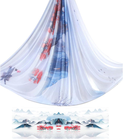 6.5 Yards / 6m Aerial Yoga Hammock Fabric Gradient Aerial Silks Yoga Swing Fitness Stretch Belt for Gym and Indoor Home Studio