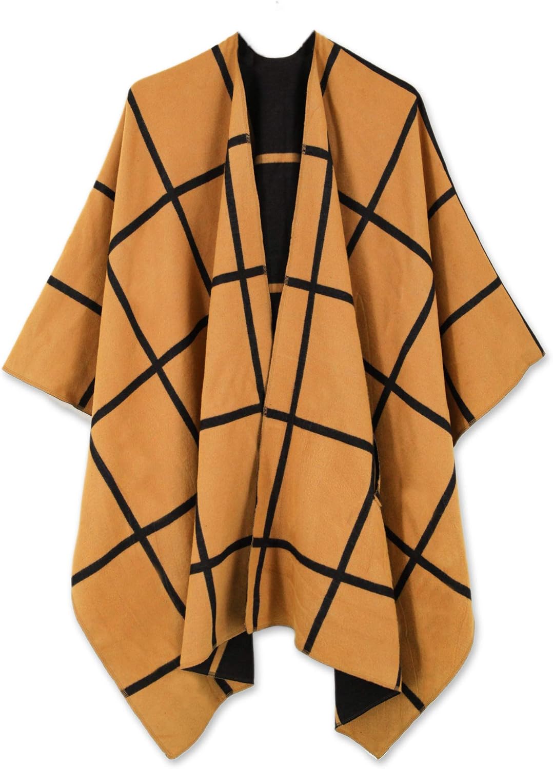 Women Shawl Wrap Poncho Open Front Cardigan Shawl for Fall Winter - Colors B