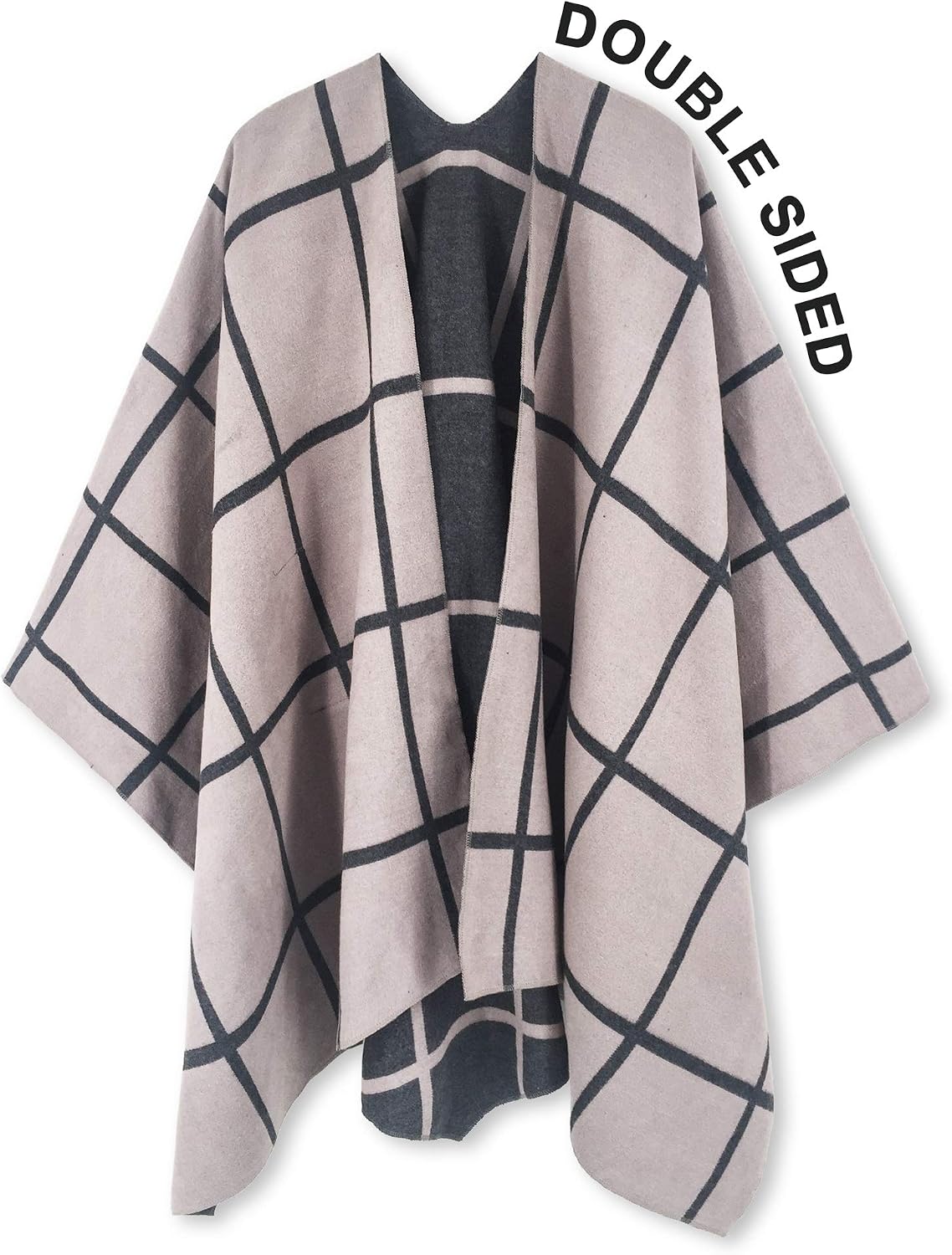 Women Shawl Wrap Poncho Open Front Cardigan Shawl for Fall Winter - Colors B