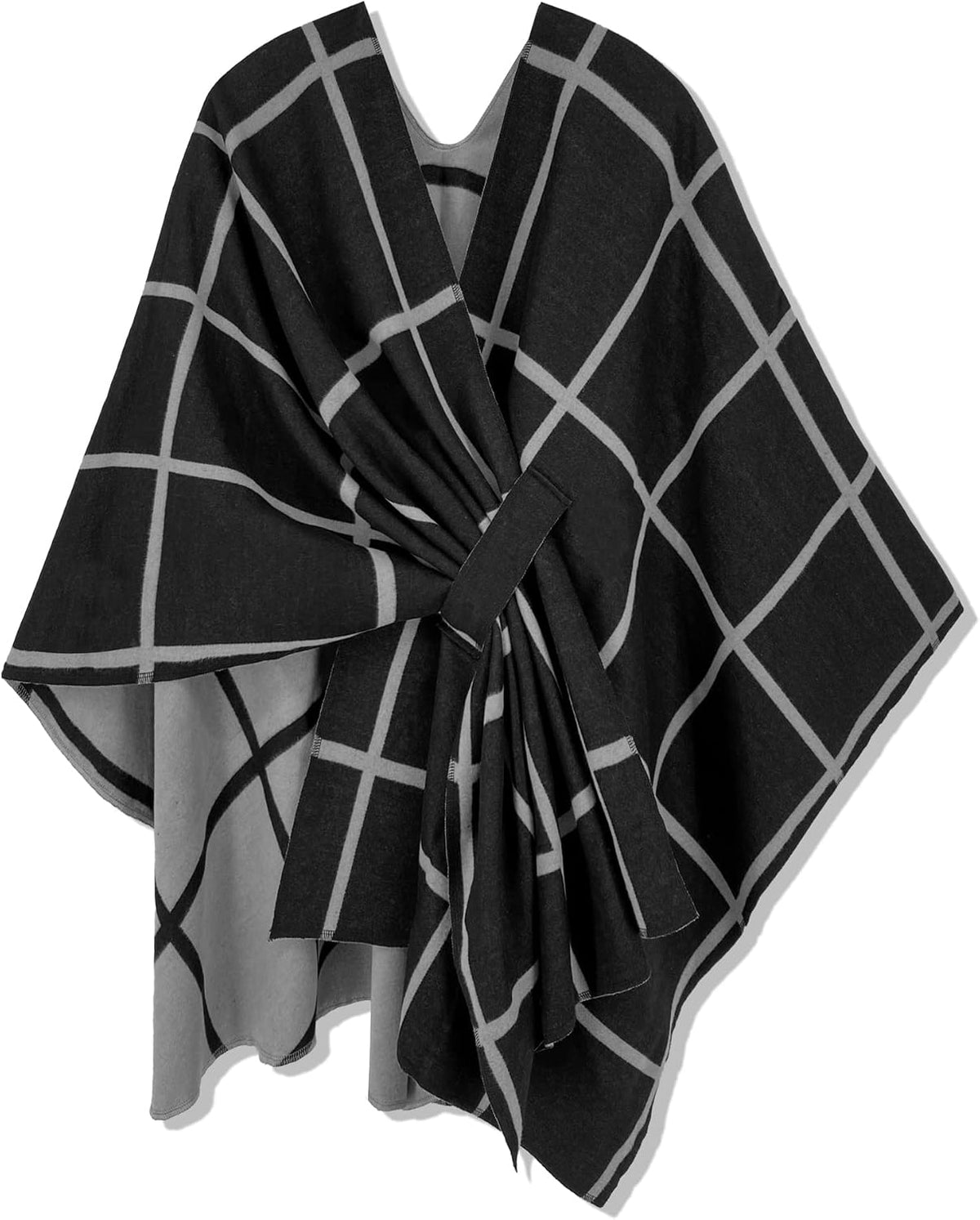 Women Shawl Wrap Poncho Open Front Cardigan Shawl for Fall Winter - Colors B