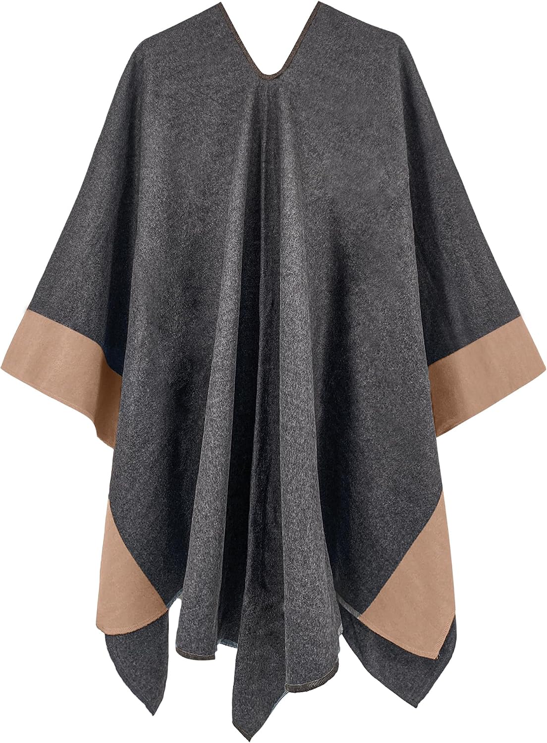 Women Shawl Wrap Poncho Open Front Cardigan Shawl for Fall Winter - Colors B