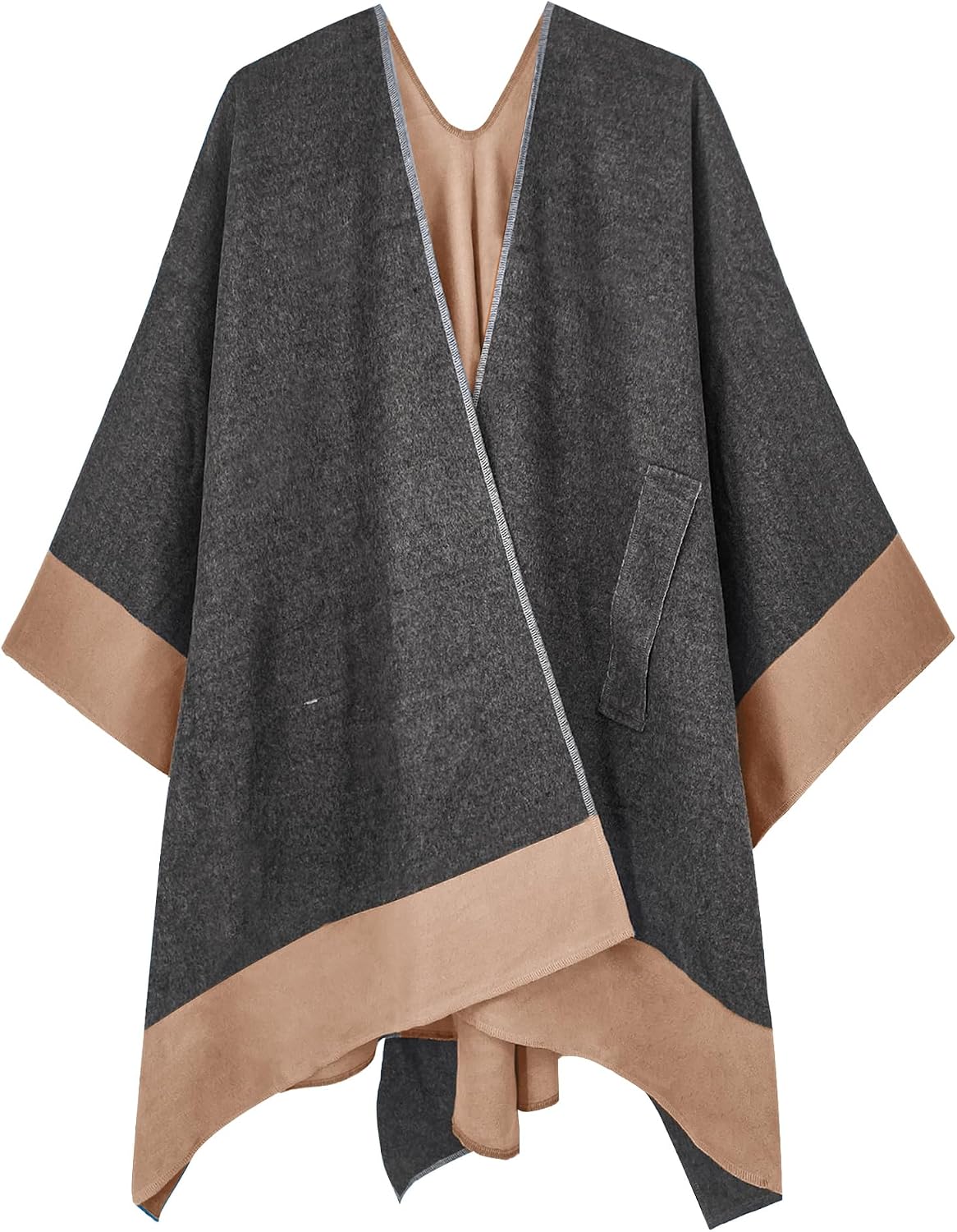 Women Shawl Wrap Poncho Open Front Cardigan Shawl for Fall Winter - Colors B