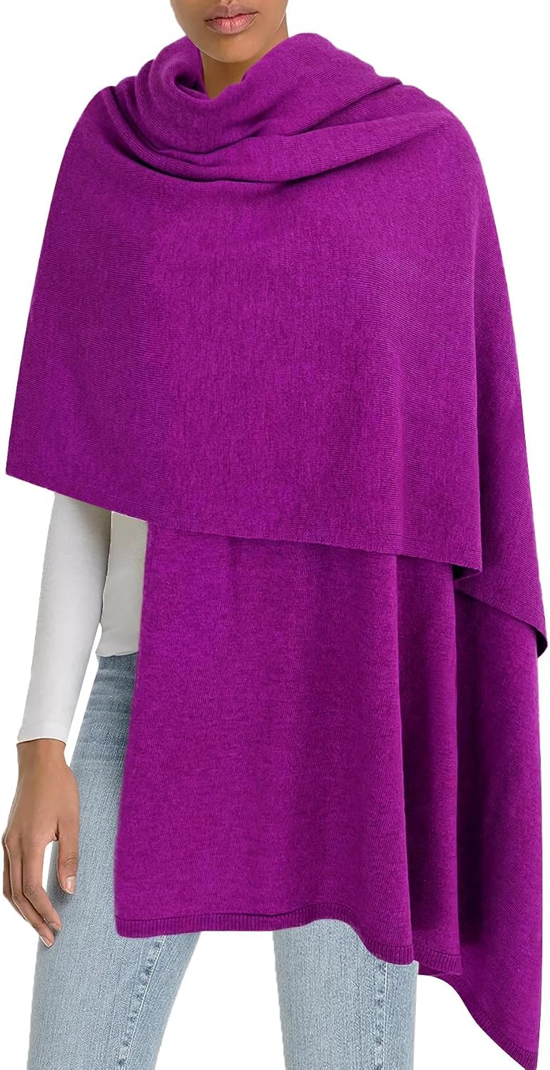 Women Shawl Wrap Poncho Open Front Cardigan Shawl for Fall Winter - Colors B