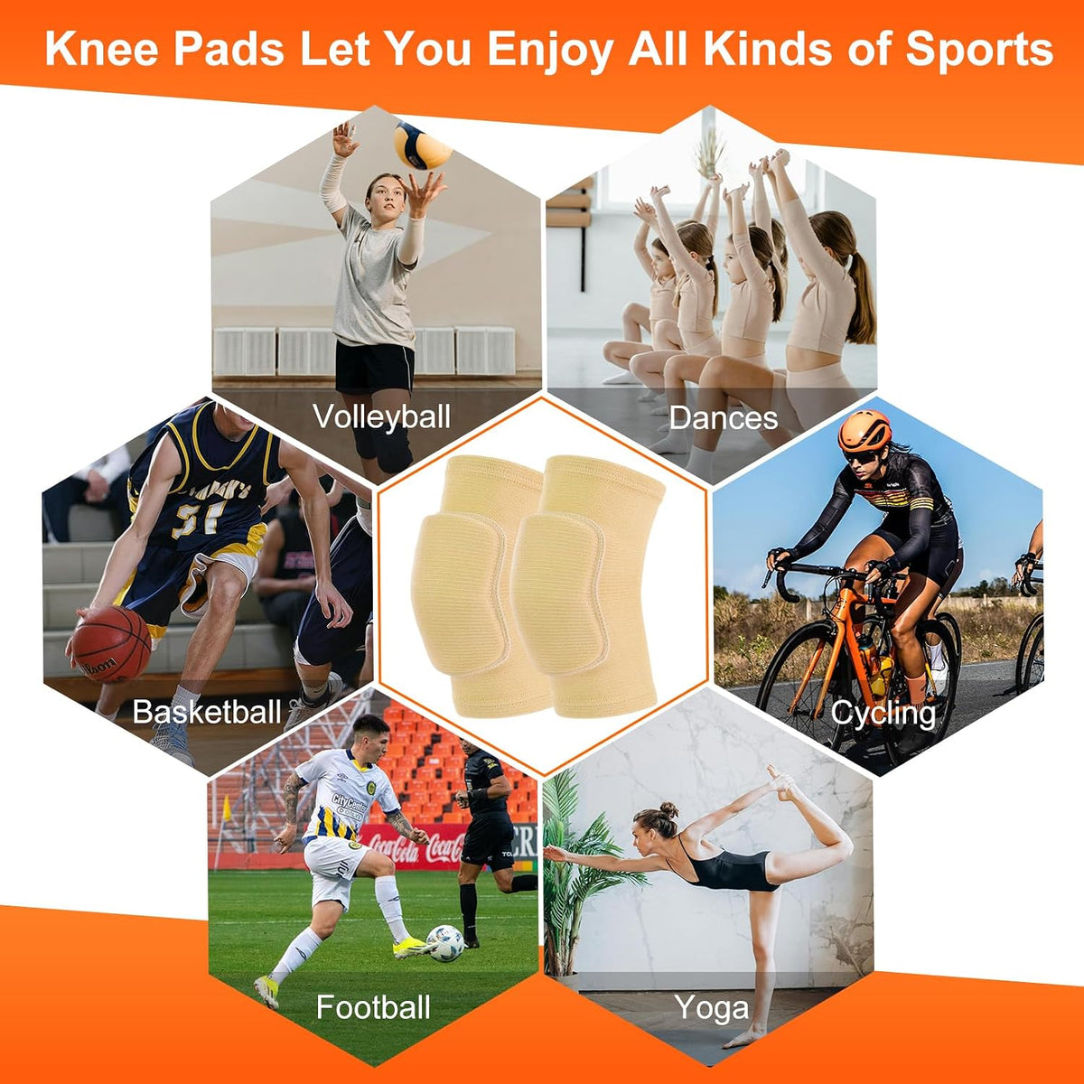 Volleyball Knee Pads for Women, Men, Youth, Girls, Kids, Knee brace for Volleyball Basketball Football Dance Yoga Tennis Running Cycling Workout Climbing Wrestling