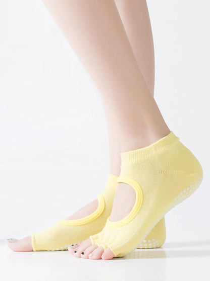 1/2 Pairs Pilates Toeless Socks with Grips for Women Yoga