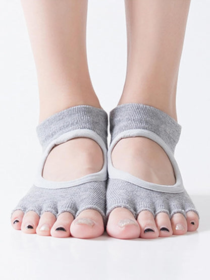 1/2 Pairs Pilates Toeless Socks with Grips for Women Yoga