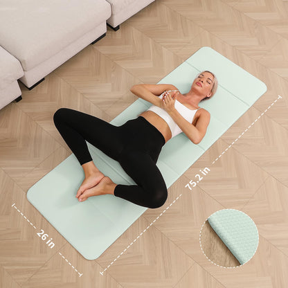 Foldable Yoga Mat - 10mm Extra Thick, 75"26" Non-Slip Exercise Fitness Mat | SGS Eco-Certified, Portable for Yoga/Pilates/Studio/Home Workout (Green)