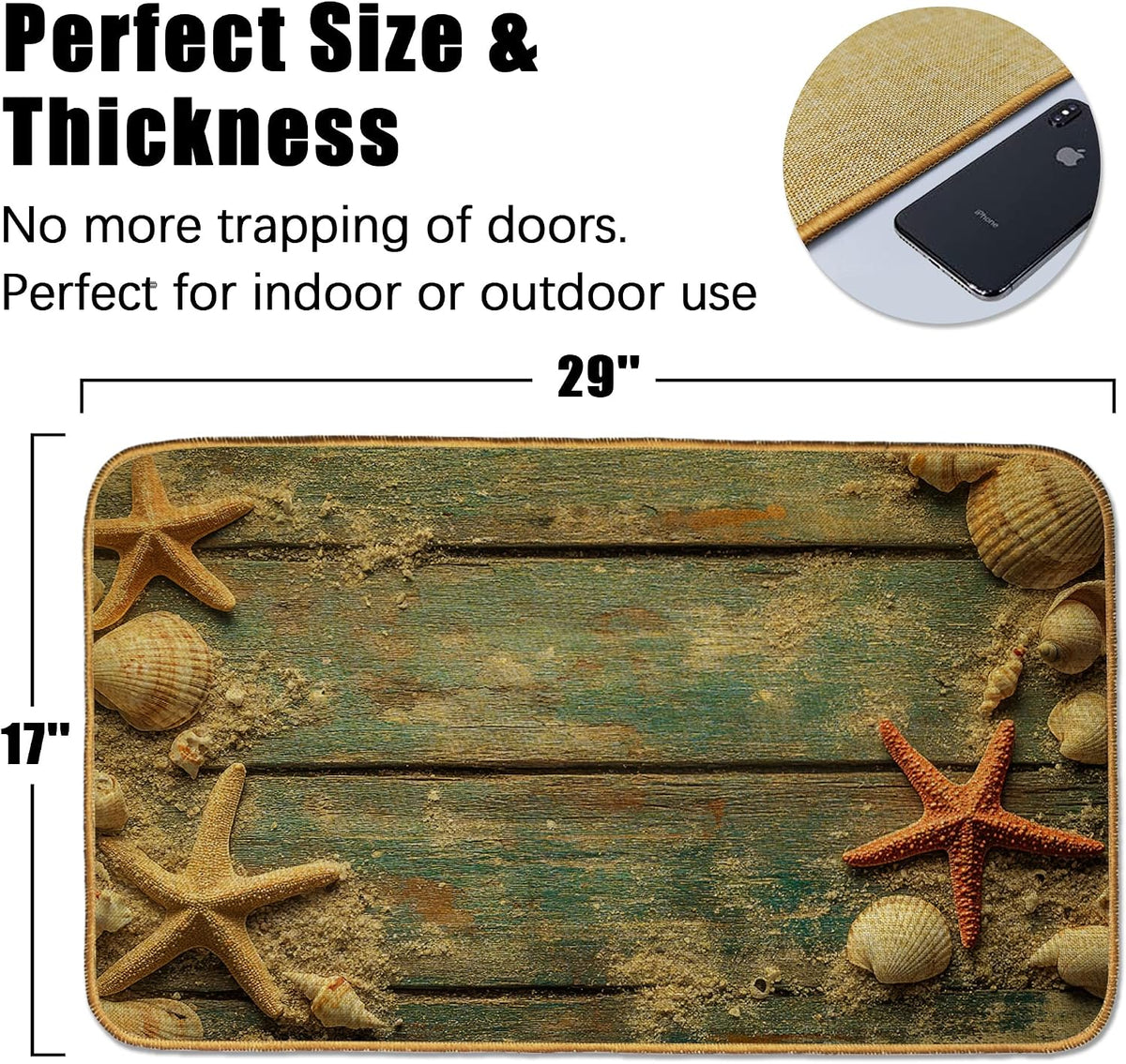 Doormat Yoga Frog Front Door Mat Indoor Outdoor Entrance,Pink Lotus Flower Door Mat Waterproof Low Profile All-Season,Easy Clean Patio Porch Entryway Floor Rug 17x29 Inch
