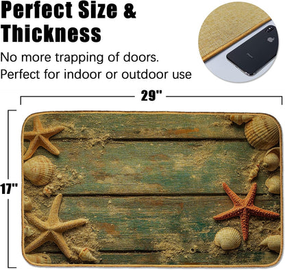 Doormat Yoga Frog Front Door Mat Indoor Outdoor Entrance,Pink Lotus Flower Door Mat Waterproof Low Profile All-Season,Easy Clean Patio Porch Entryway Floor Rug 17x29 Inch