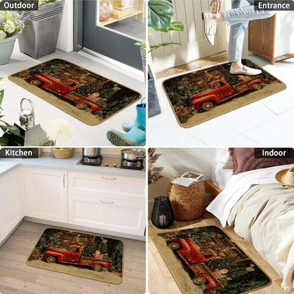 Doormat Yoga Frog Front Door Mat Indoor Outdoor Entrance,Pink Lotus Flower Door Mat Waterproof Low Profile All-Season,Easy Clean Patio Porch Entryway Floor Rug 17x29 Inch