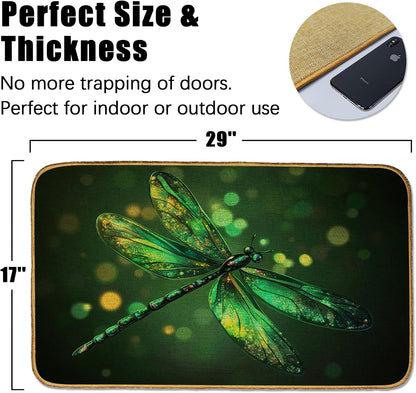Doormat Yoga Frog Front Door Mat Indoor Outdoor Entrance,Pink Lotus Flower Door Mat Waterproof Low Profile All-Season,Easy Clean Patio Porch Entryway Floor Rug 17x29 Inch
