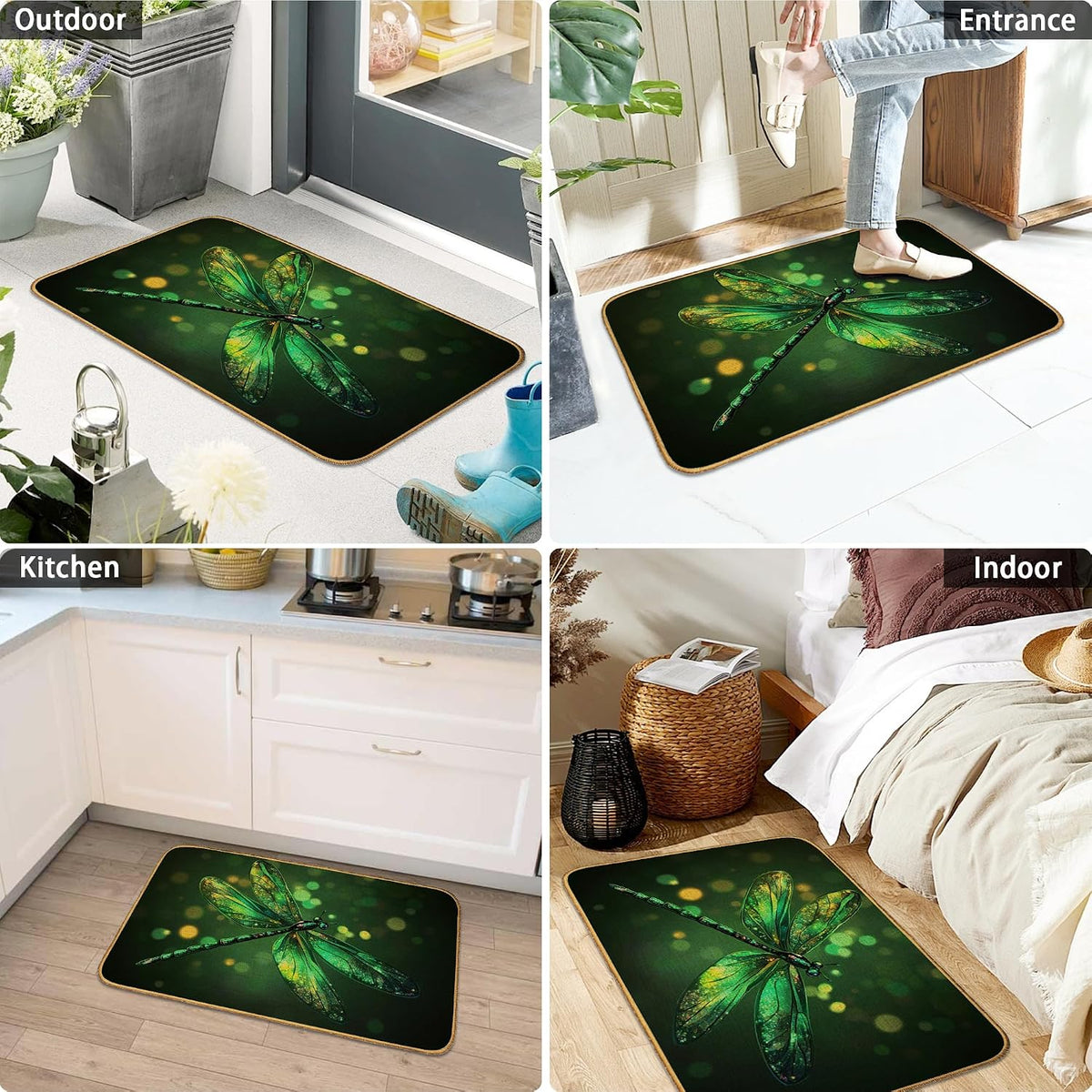 Doormat Yoga Frog Front Door Mat Indoor Outdoor Entrance,Pink Lotus Flower Door Mat Waterproof Low Profile All-Season,Easy Clean Patio Porch Entryway Floor Rug 17x29 Inch
