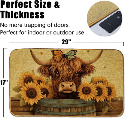 Doormat Yoga Frog Front Door Mat Indoor Outdoor Entrance,Pink Lotus Flower Door Mat Waterproof Low Profile All-Season,Easy Clean Patio Porch Entryway Floor Rug 17x29 Inch