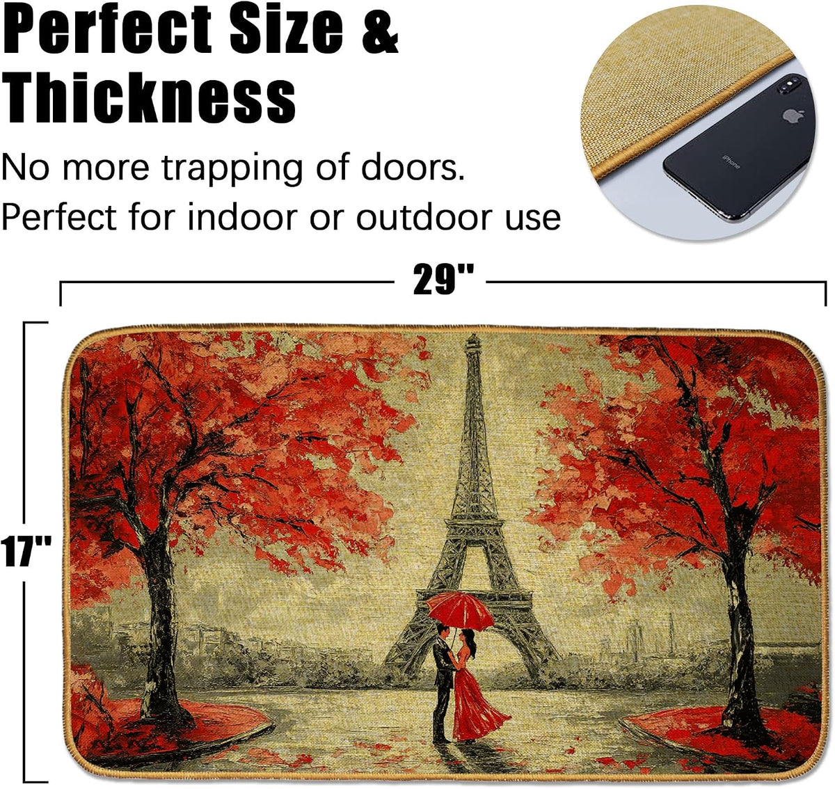 Doormat Yoga Frog Front Door Mat Indoor Outdoor Entrance,Pink Lotus Flower Door Mat Waterproof Low Profile All-Season,Easy Clean Patio Porch Entryway Floor Rug 17x29 Inch