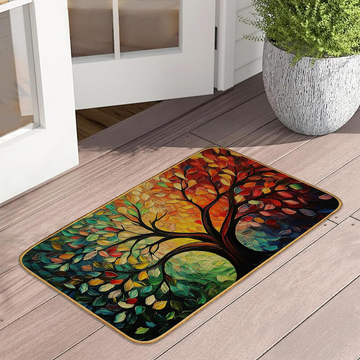 Doormat Yoga Frog Front Door Mat Indoor Outdoor Entrance,Pink Lotus Flower Door Mat Waterproof Low Profile All-Season,Easy Clean Patio Porch Entryway Floor Rug 17x29 Inch