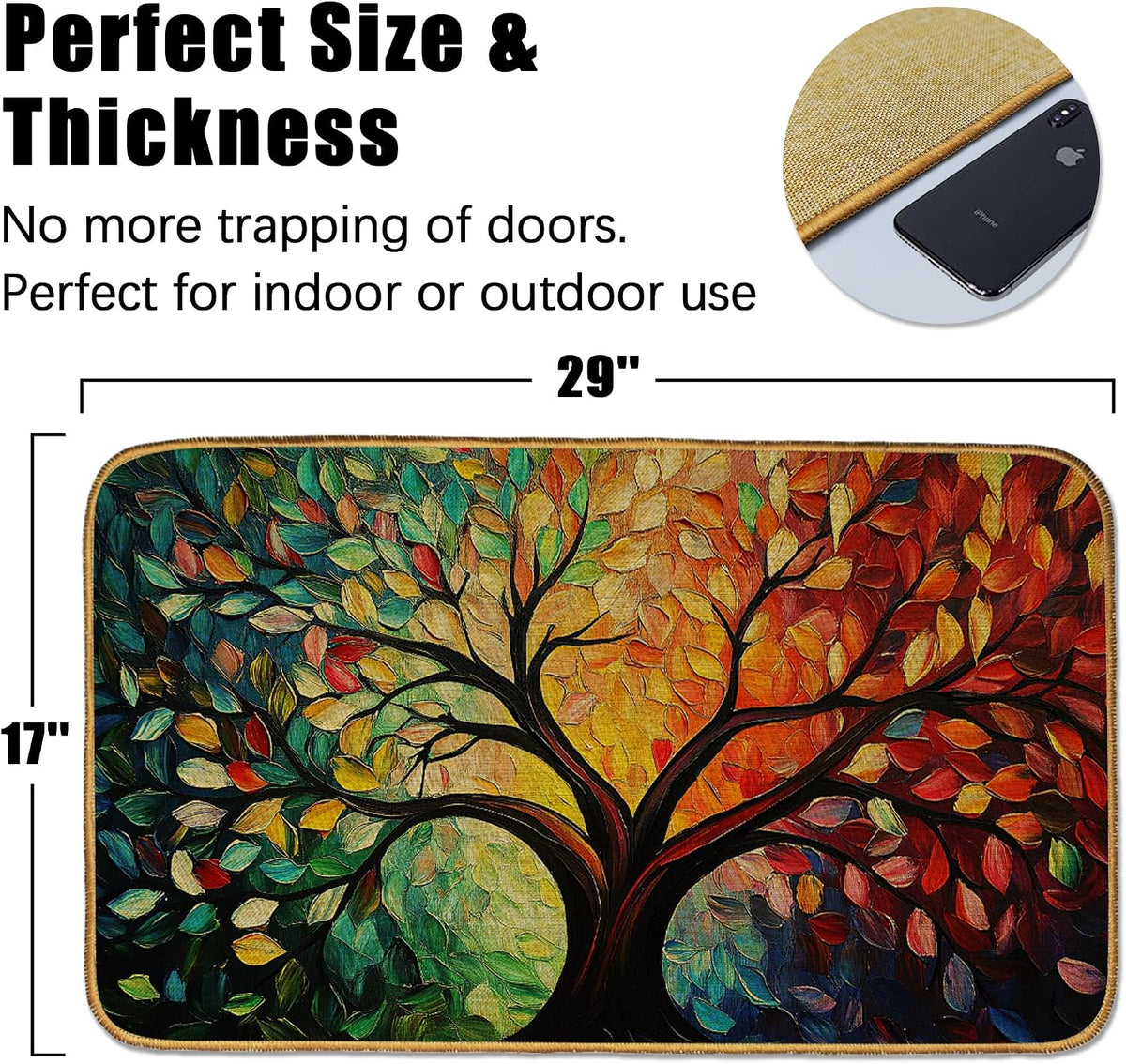 Doormat Yoga Frog Front Door Mat Indoor Outdoor Entrance,Pink Lotus Flower Door Mat Waterproof Low Profile All-Season,Easy Clean Patio Porch Entryway Floor Rug 17x29 Inch