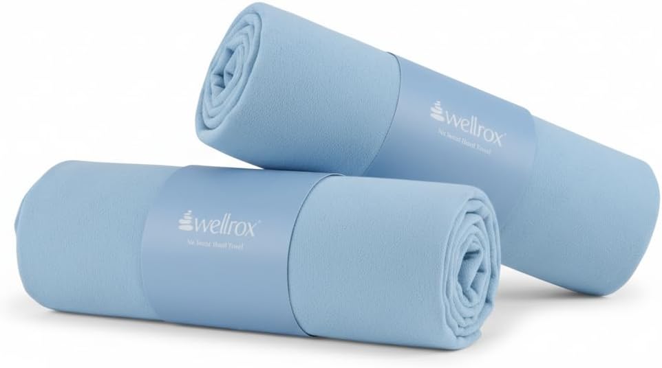 Microfiber Yoga Hand Towel – Super Soft, Quick-Dry, Non Slip Yoga Towel for Hot Pilates, Gym & Workouts (26.5" x 16", Lavender)
