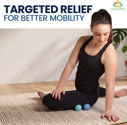Physical Massage Therapy Ball Set - Ideal for Yoga, Deep Tissue Massage, Trigger Point Therapy and Myofascial Release Physical Therapy Equipment