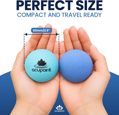 Physical Massage Therapy Ball Set - Ideal for Yoga, Deep Tissue Massage, Trigger Point Therapy and Myofascial Release Physical Therapy Equipment