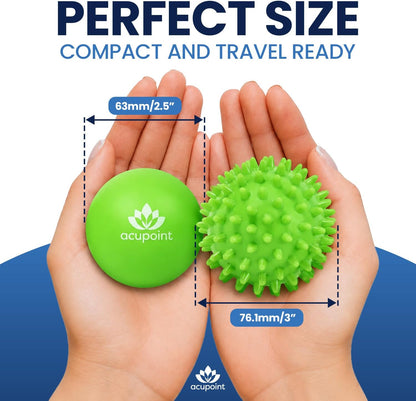 Physical Massage Therapy Ball Set - Ideal for Yoga, Deep Tissue Massage, Trigger Point Therapy and Myofascial Release Physical Therapy Equipment